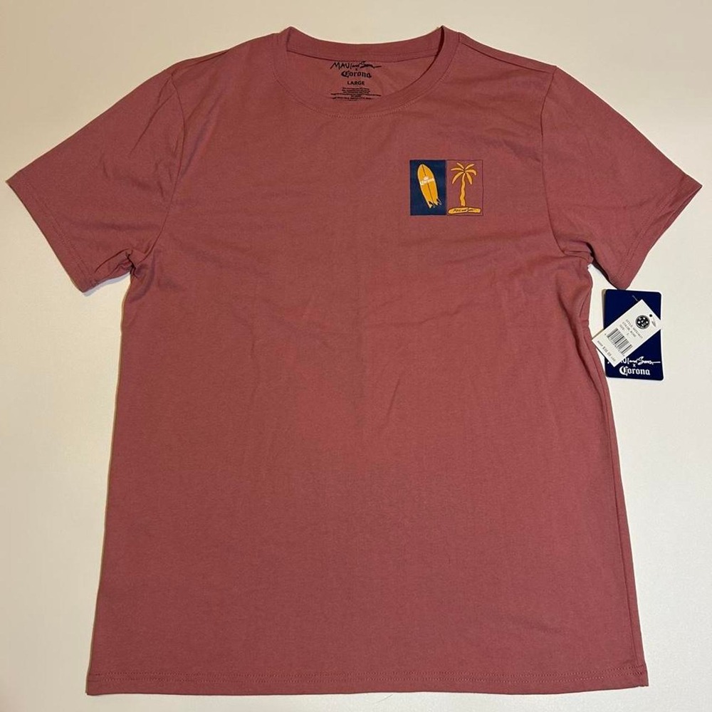 Maui and Sons x Corona Graphic T Shirt Mens Size Large Rose